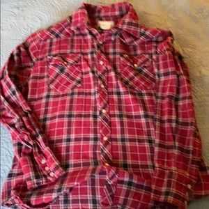Wrangler pearl snap flannel